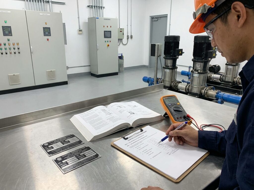 step 1 calculate electrical load requirements for pump motors