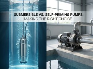 Professional illustration of How Do You Choose Between a Submersible and a Self-Priming Pump?