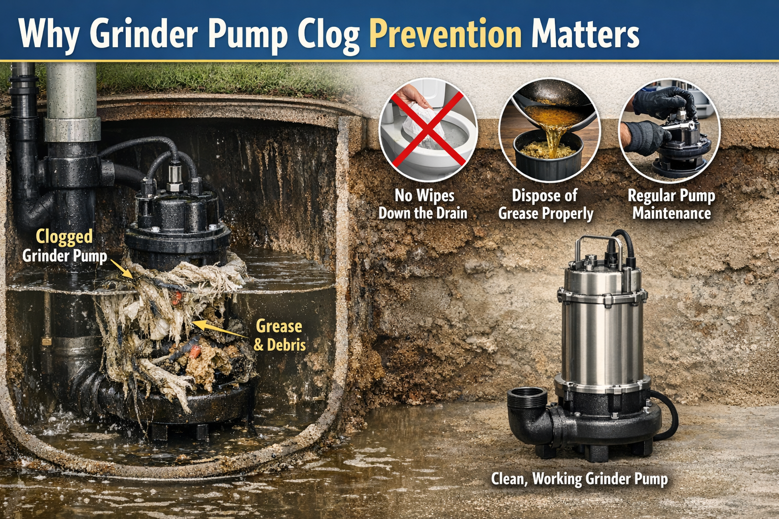 why grinder pump clog prevention matters